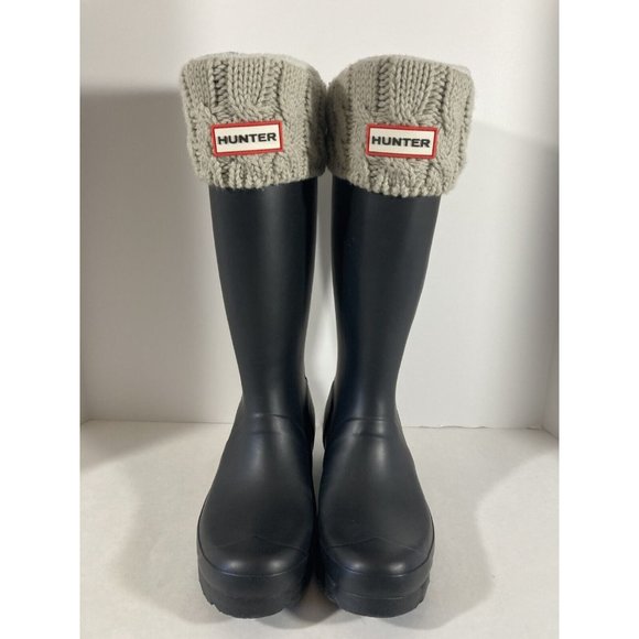 Hunter Original Kids Boots With Hunter Original Six-Stitch Cable Boot Socks - Picture 1 of 9